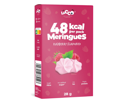 Zdrowa żywność AmerPharma Locco 48 kcal Niskokaloryczne bezy proteinowe Malinowe